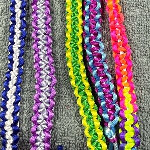 Blue and Purple Braided Jewelry with Intricate Patterns